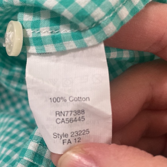 J Crew factory Gingham button down shirt green and white size XS - Picture 13 of 14